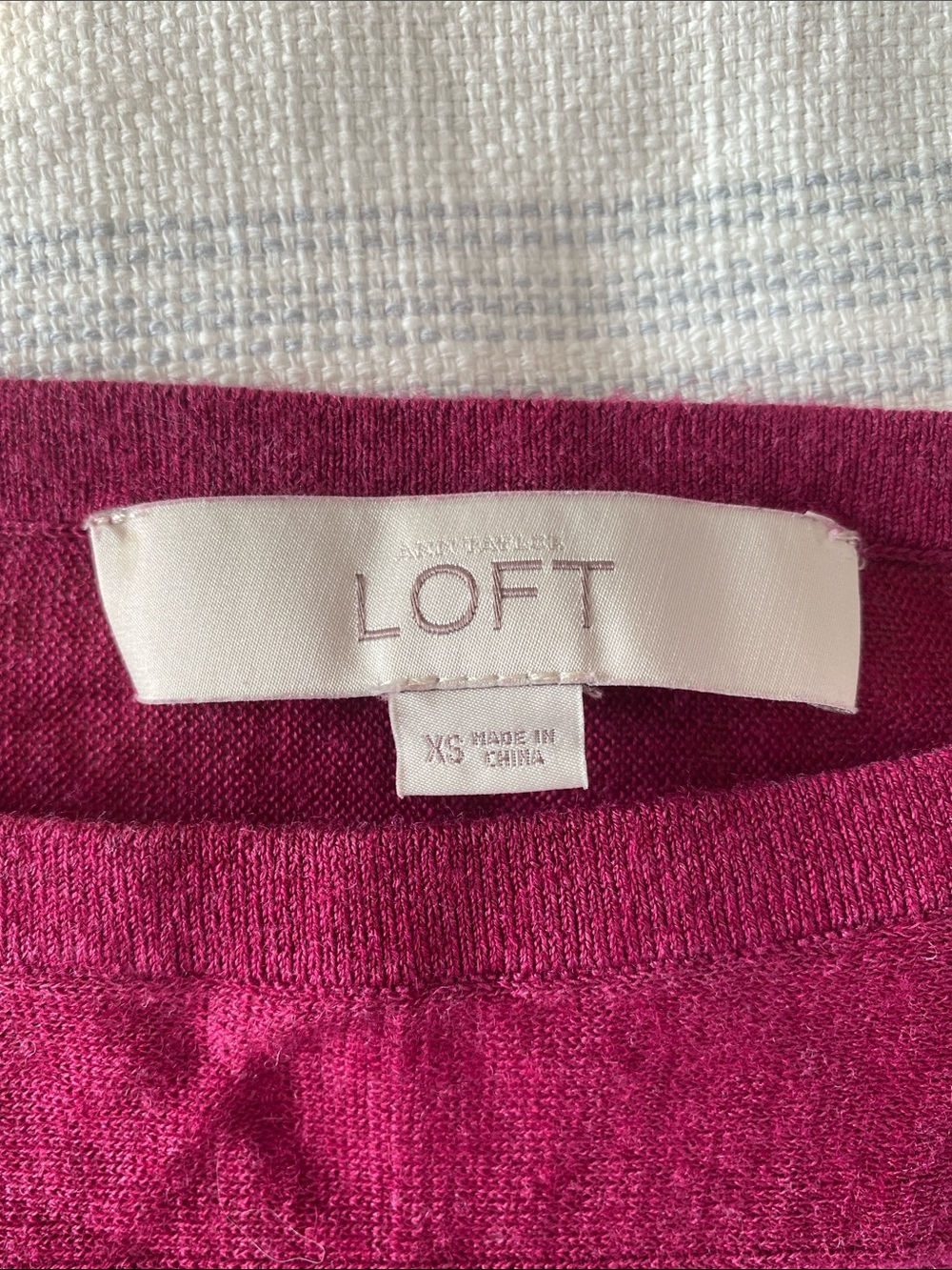 LOFT Raspberry Boatneck Long-Sleeve Top - Picture 3 of 3
